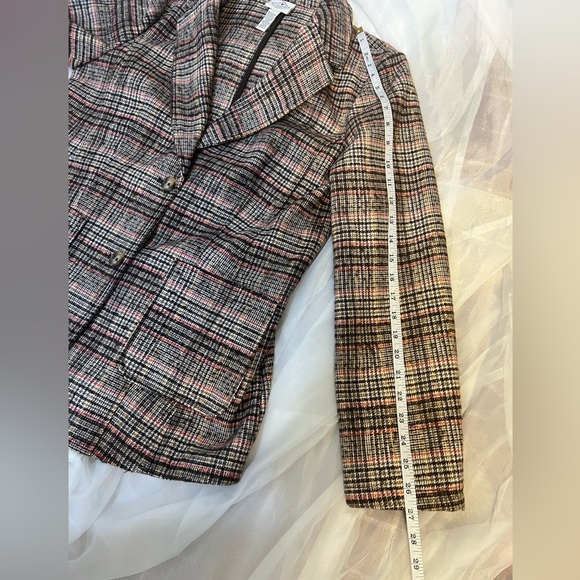 St. John’s Bay Women's Classic Blazer Size L Brown Plaid Wool Tweed Blend - Picture 7 of 9